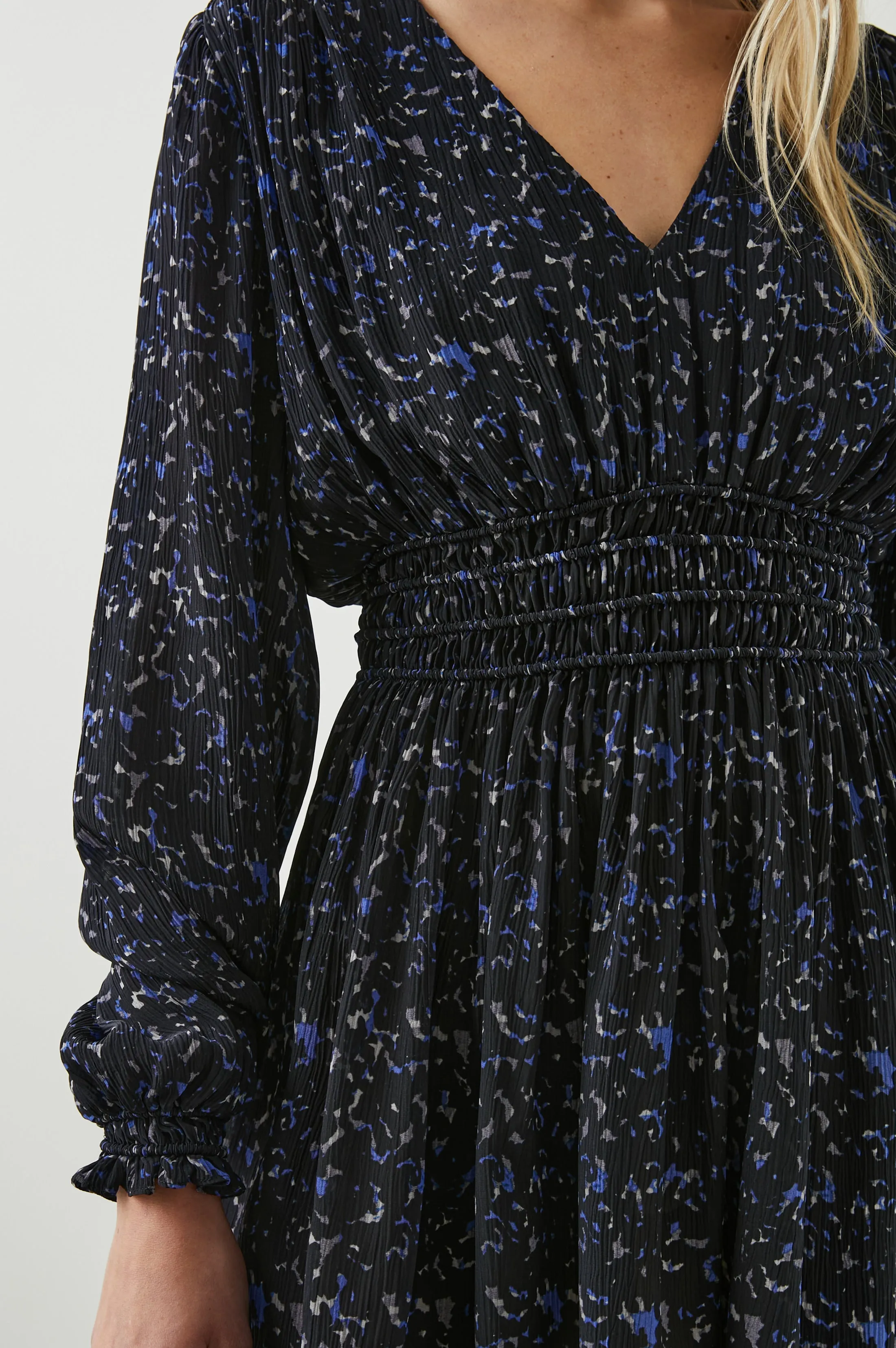 DELANEY DRESS - COBALT STATIC Rails