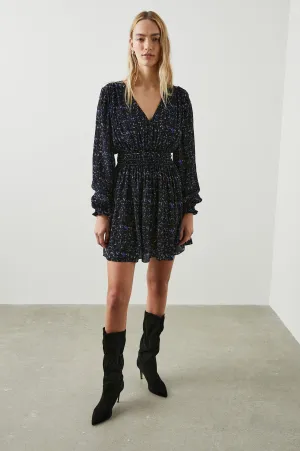 DELANEY DRESS - COBALT STATIC Rails