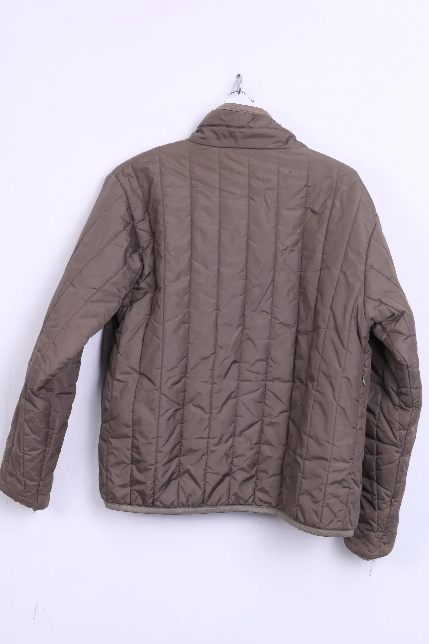 Diesel Womens M Nylon Jacket Khaki Quilted Top