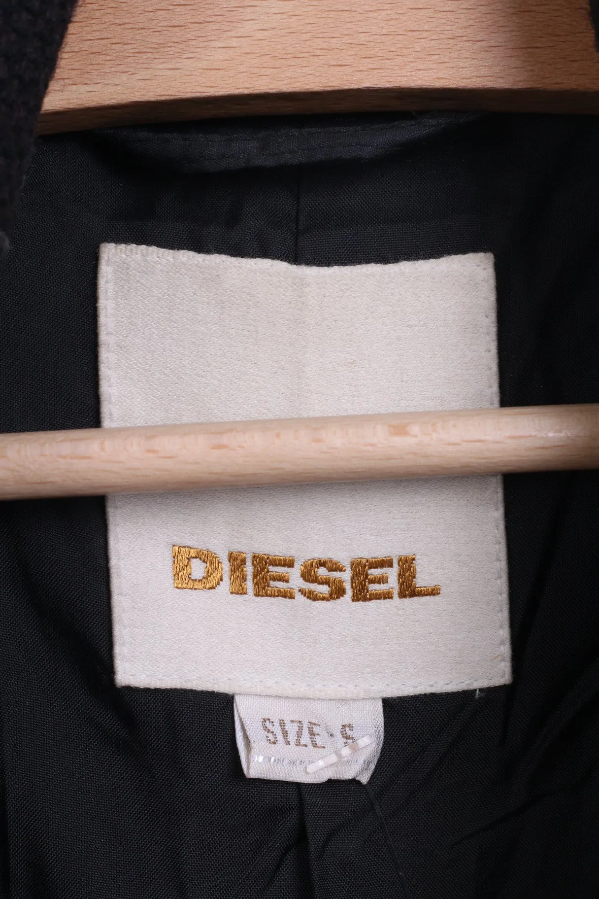 Diesel Womens S Jacket Single Breasted Black Wool