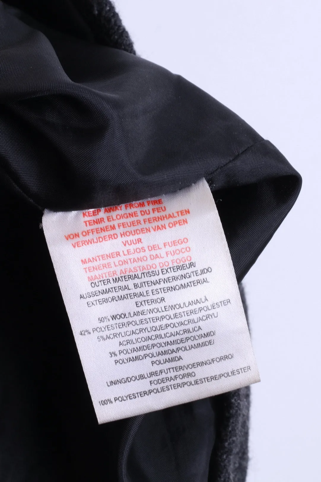 DISSIDENT Mens M Jacket Double Breasted Dark Grey Wool