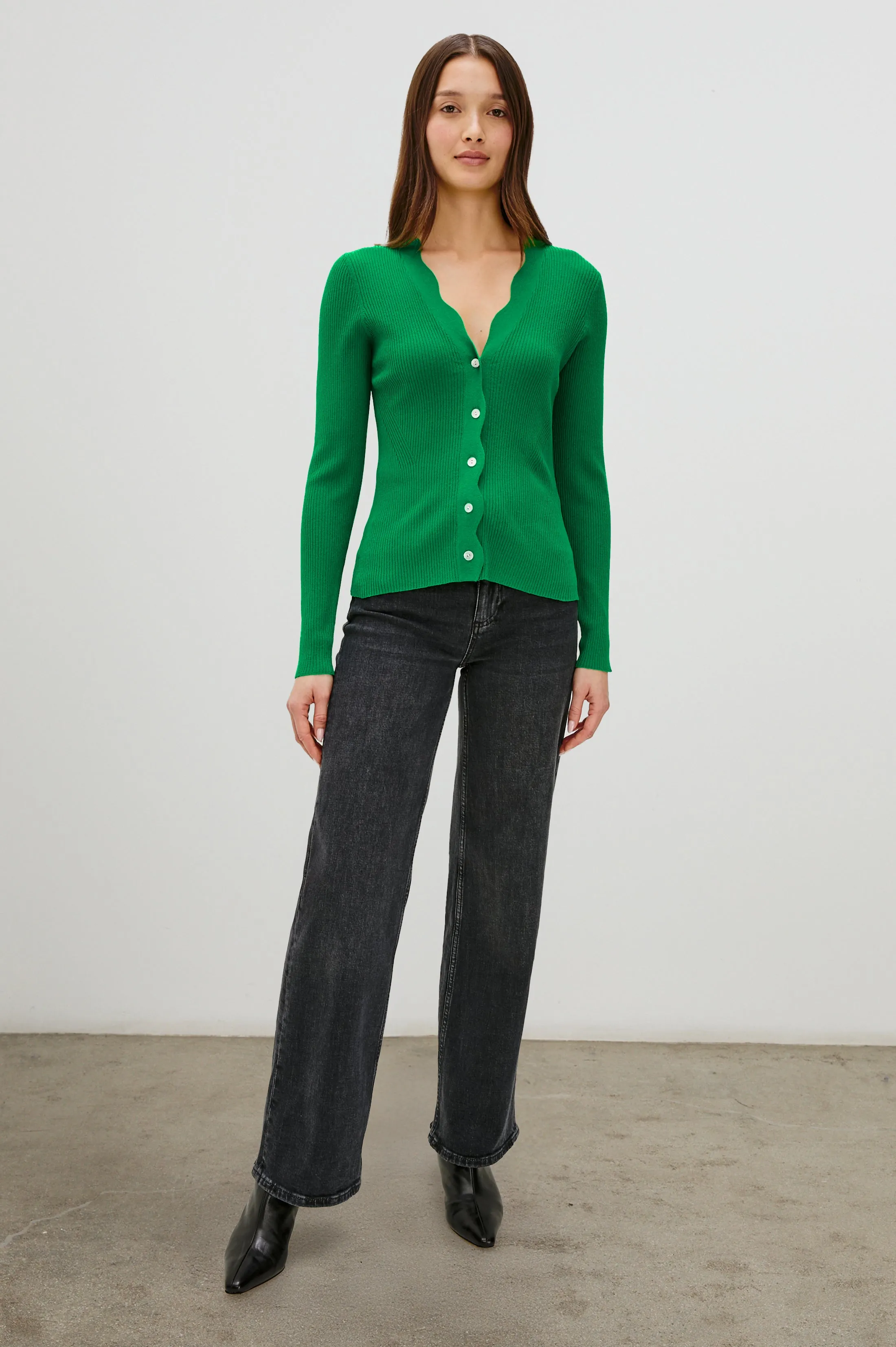 DITA CARDIGAN - KELLY GREEN Rails
