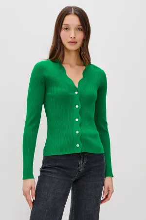 DITA CARDIGAN - KELLY GREEN Rails