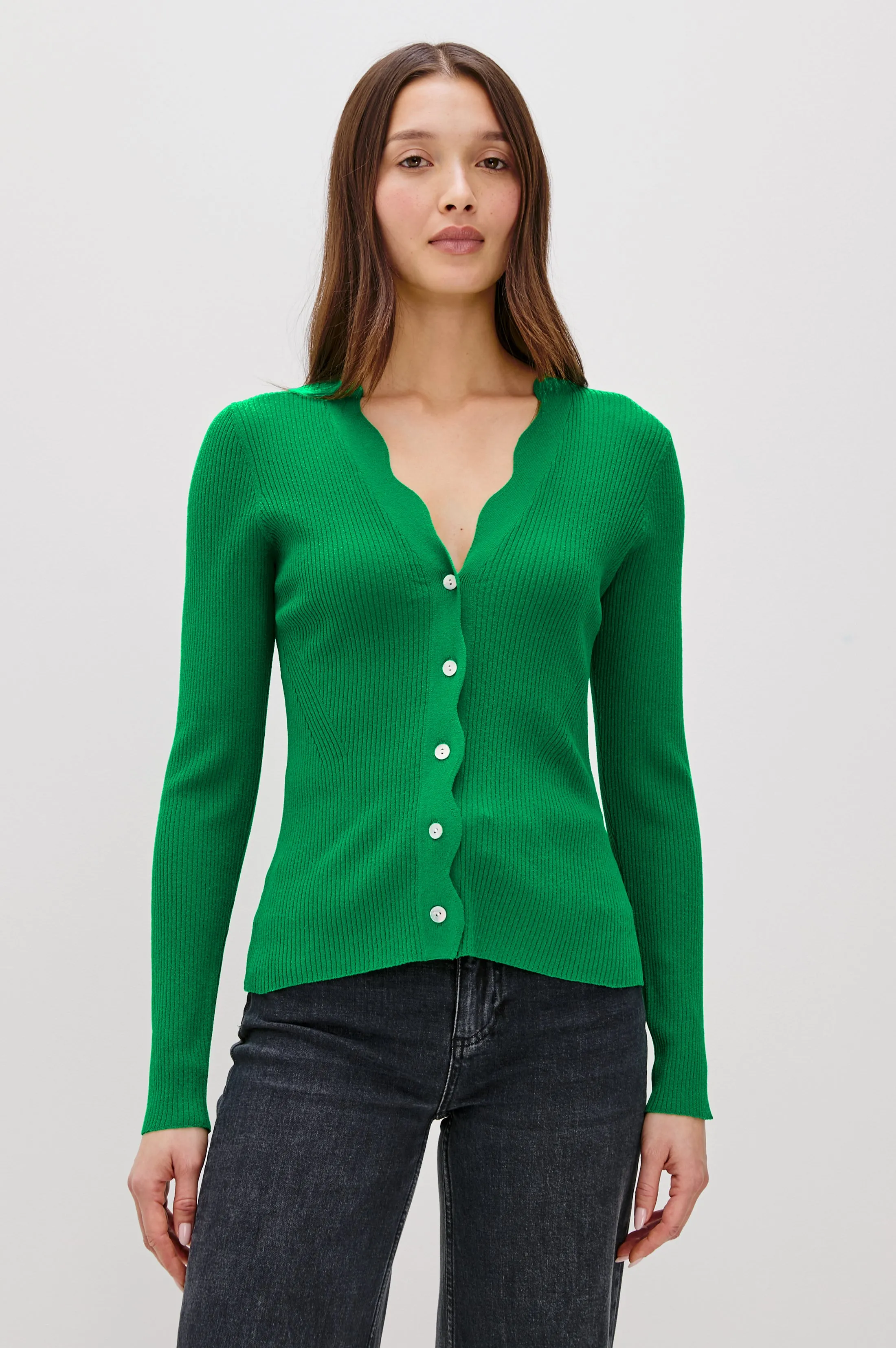 DITA CARDIGAN - KELLY GREEN Rails