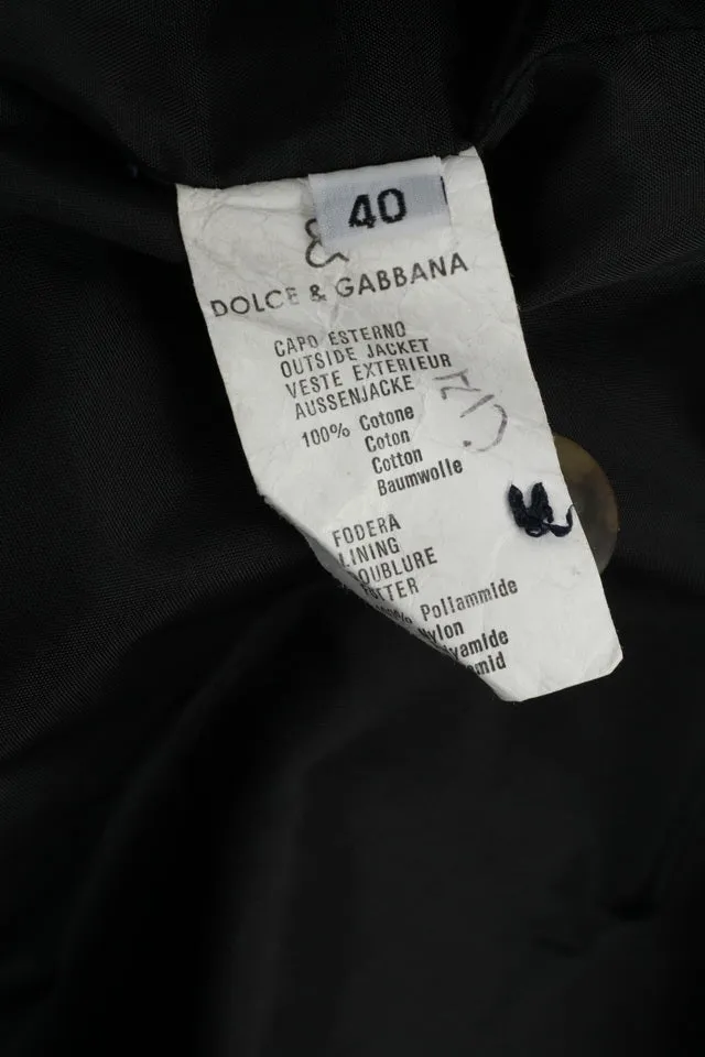 Dolce & Gabbana Womens 40 M Jacket Navy Cotton Zip Up Classic Top