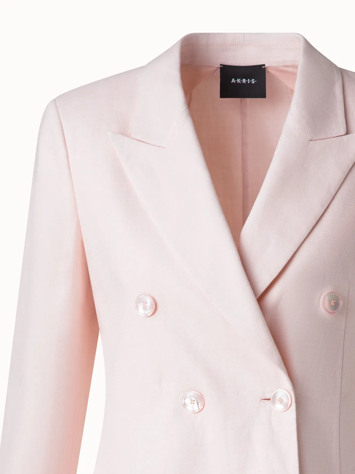 Double-Breasted Blazer in Linen Double-Face Akris