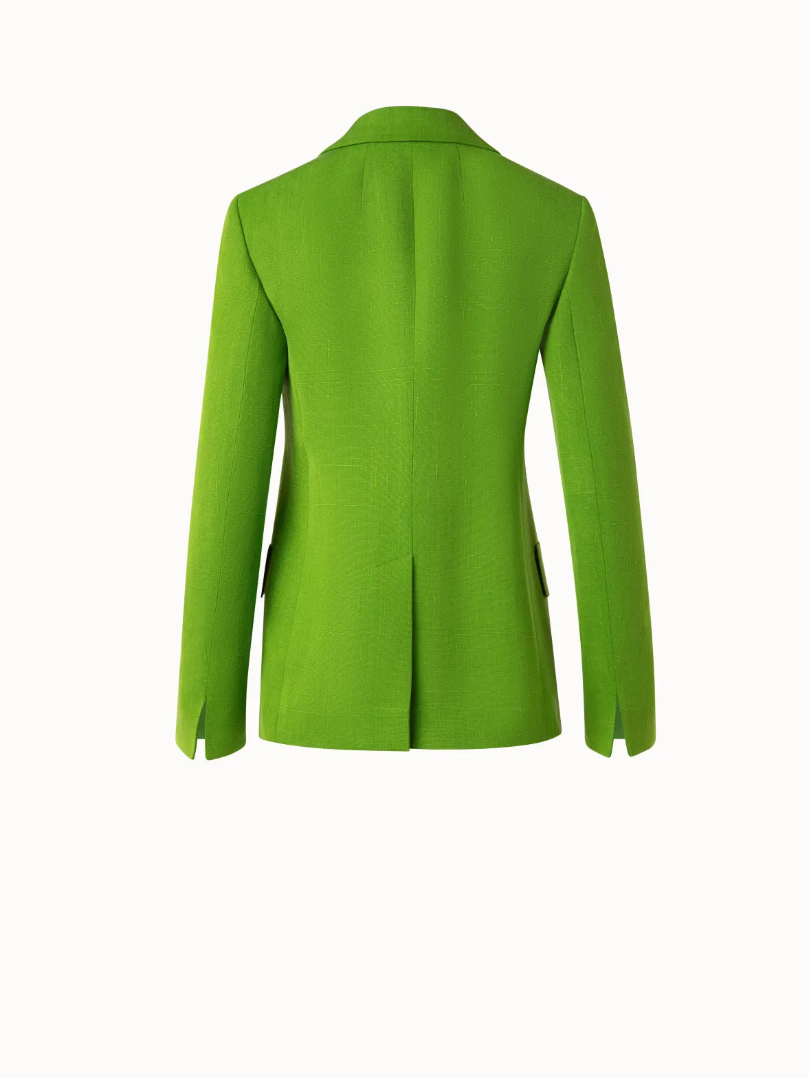 Double Breasted Blazer in Shantung Silk Akris