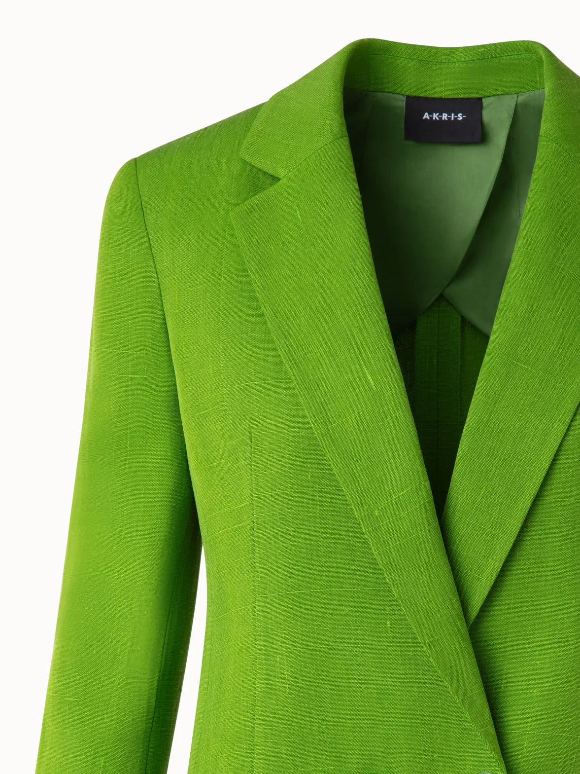 Double Breasted Blazer in Shantung Silk Akris