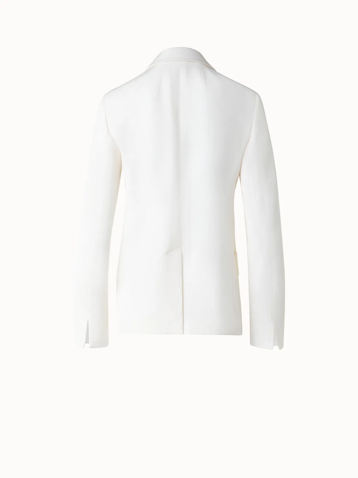 Double-Breasted Blazer in Silk Shantung Akris