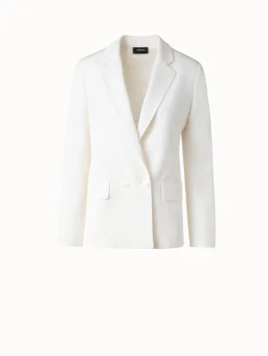 Double-Breasted Blazer in Silk Shantung Akris