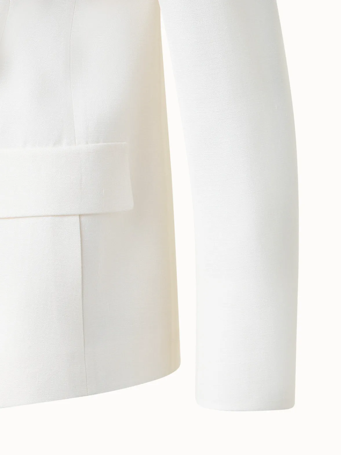 Double-Breasted Blazer in Silk Shantung Akris