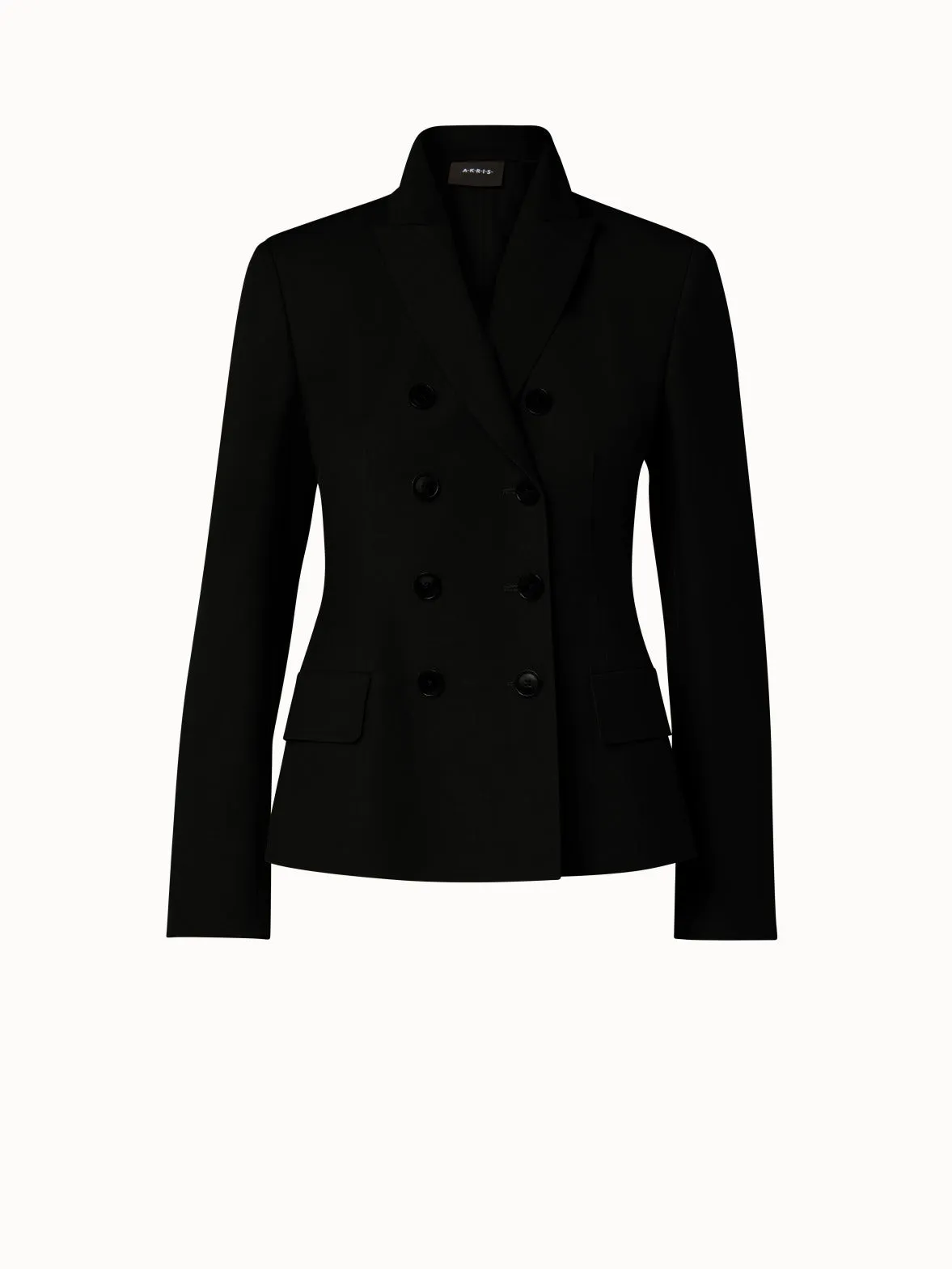 Double-Breasted Cotton Silk Double-Face Jacket Akris