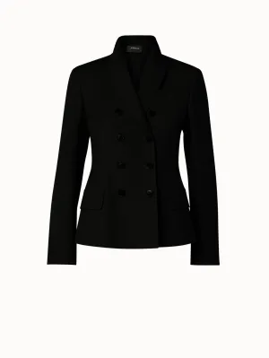 Double-Breasted Cotton Silk Double-Face Jacket Akris
