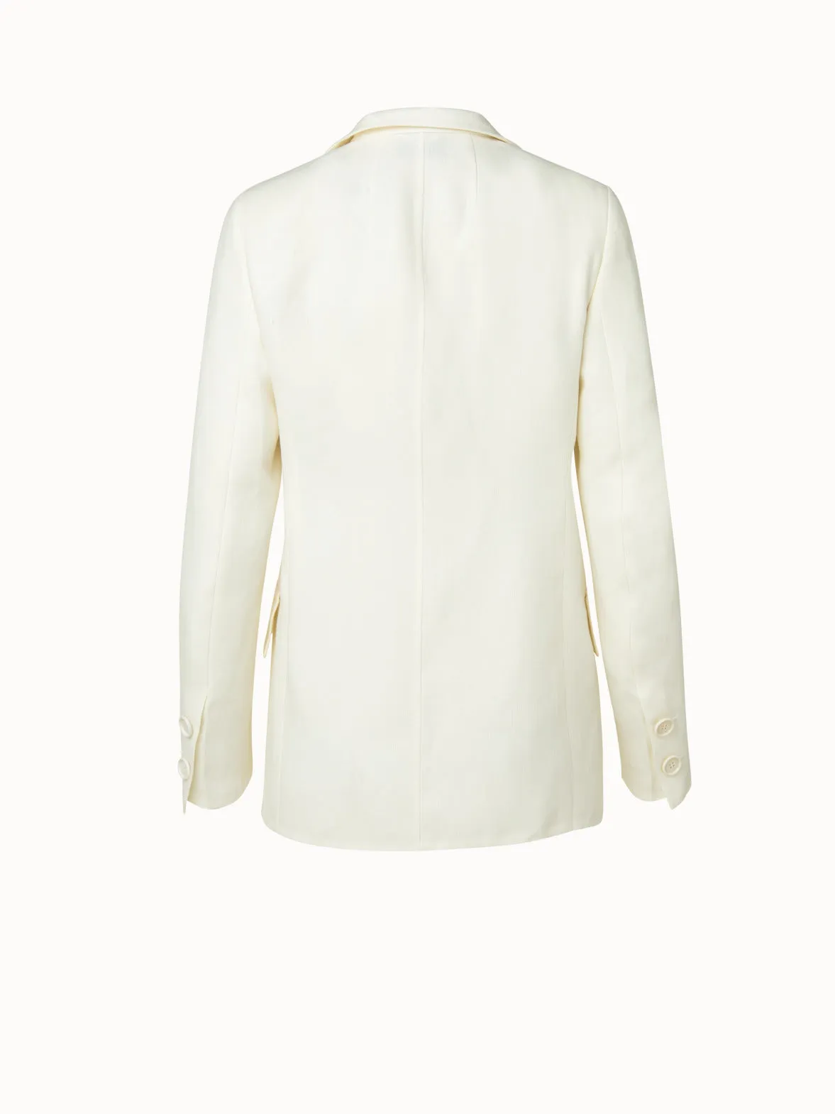 Double-Breasted Linen Wool Double-Face Jacket Akris