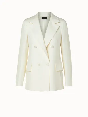 Double-Breasted Linen Wool Double-Face Jacket Akris