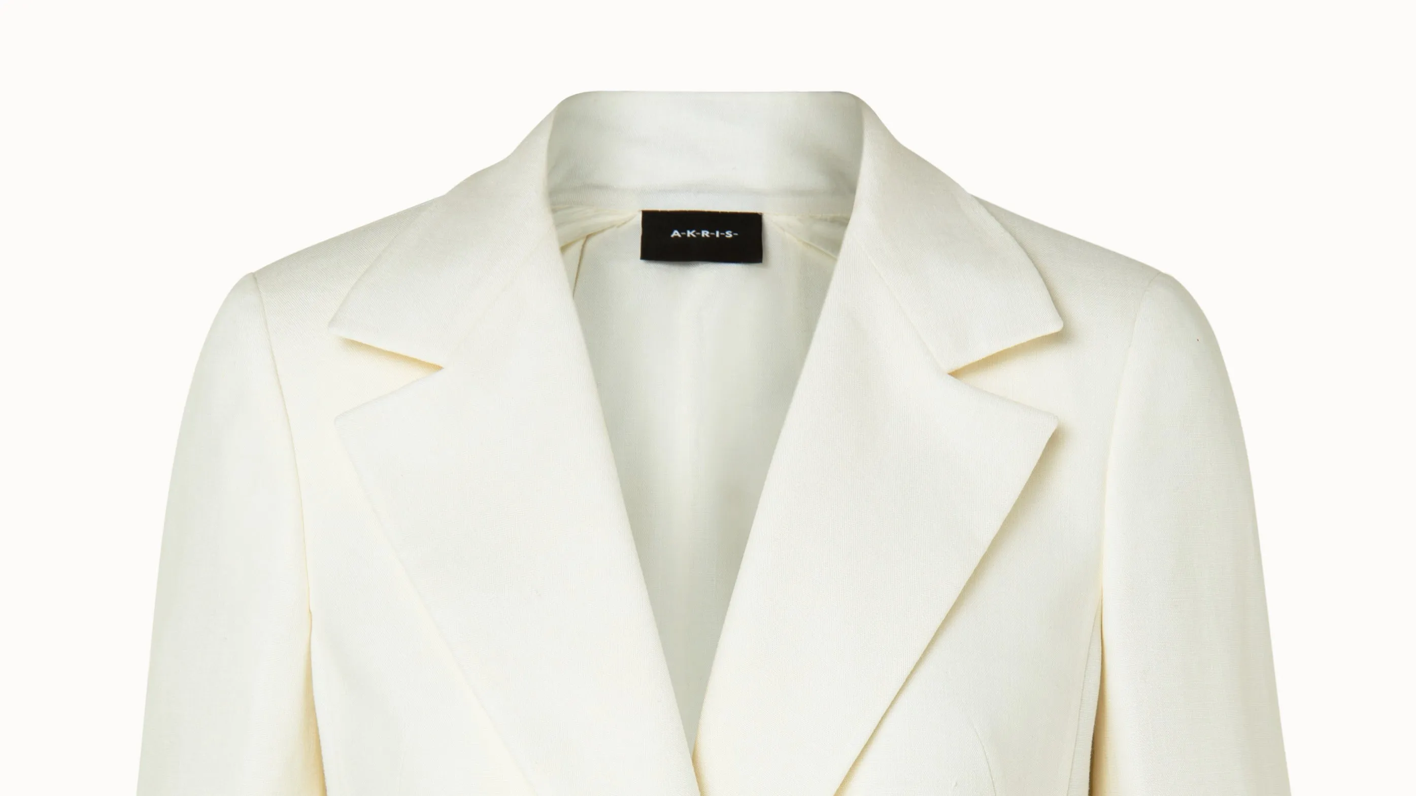 Double-Breasted Linen Wool Double-Face Jacket Akris