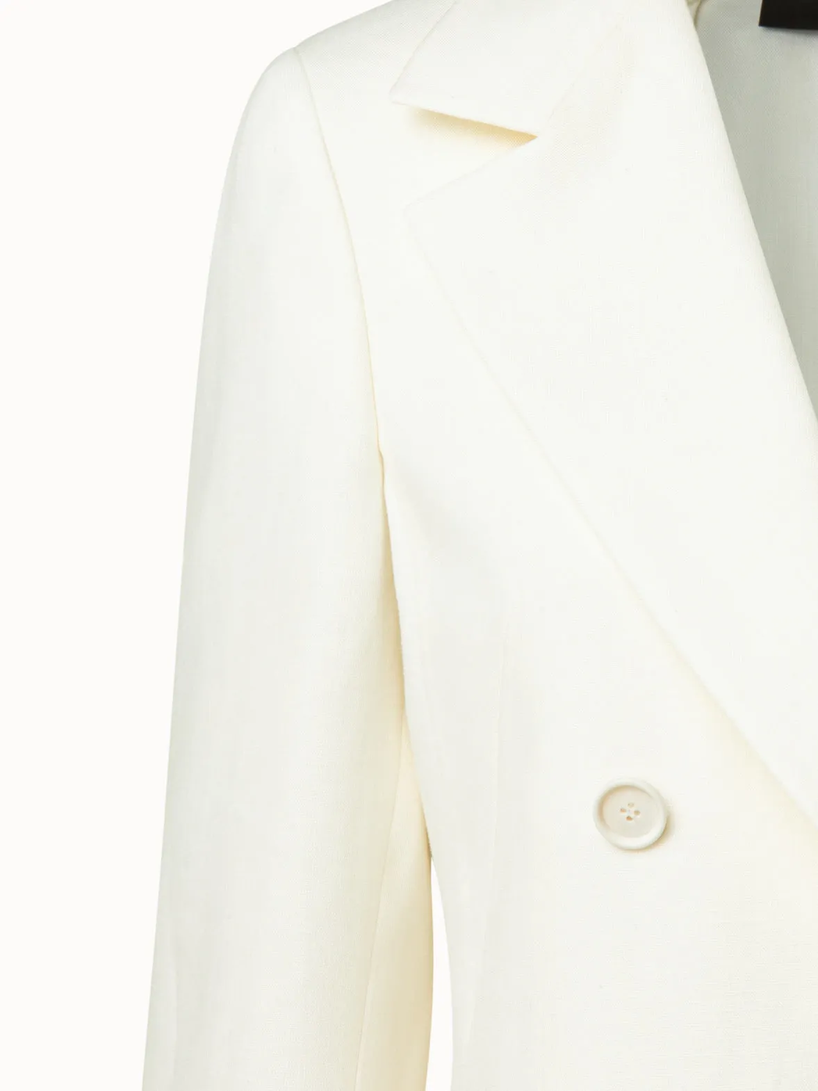 Double-Breasted Linen Wool Double-Face Jacket Akris