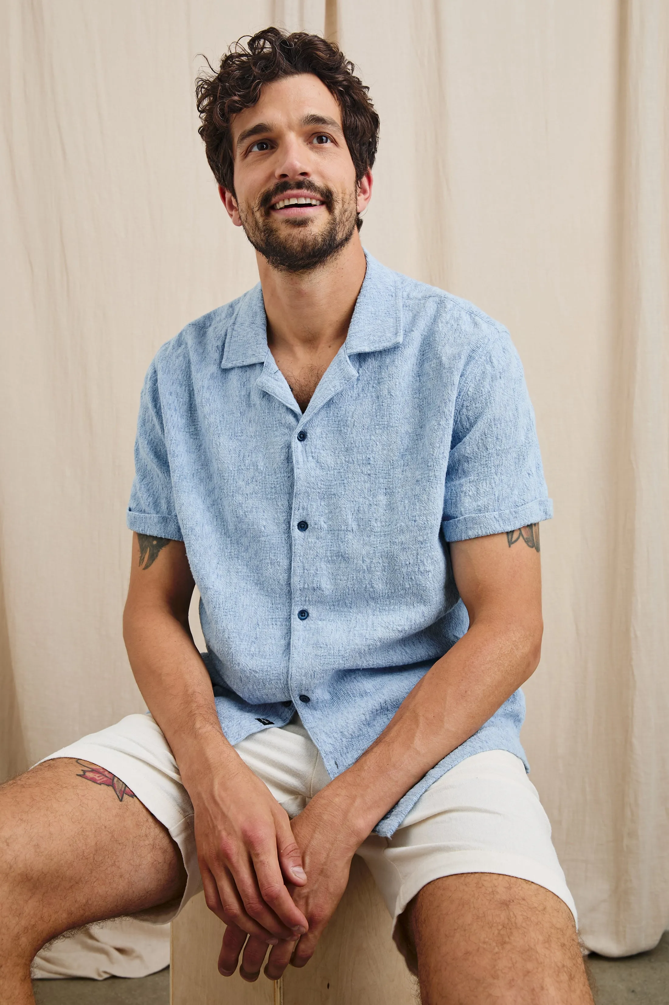 DRESDEN SHIRT - CERULEAN IKAT Rails