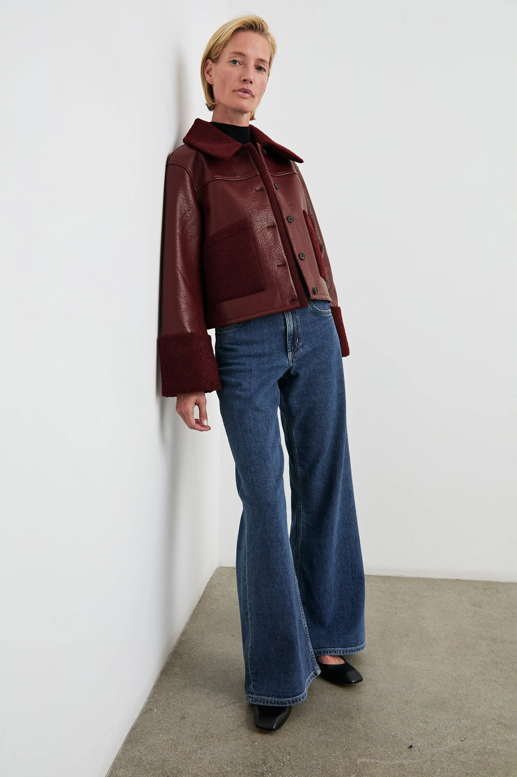 DRIA JACKET - MAROON SHEARLING Rails