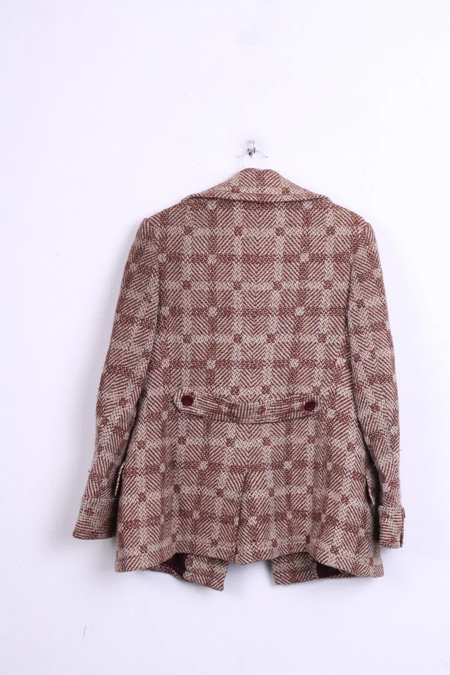 Ebeco Womens L Jacket Double Breasted Check Beige Switzerland