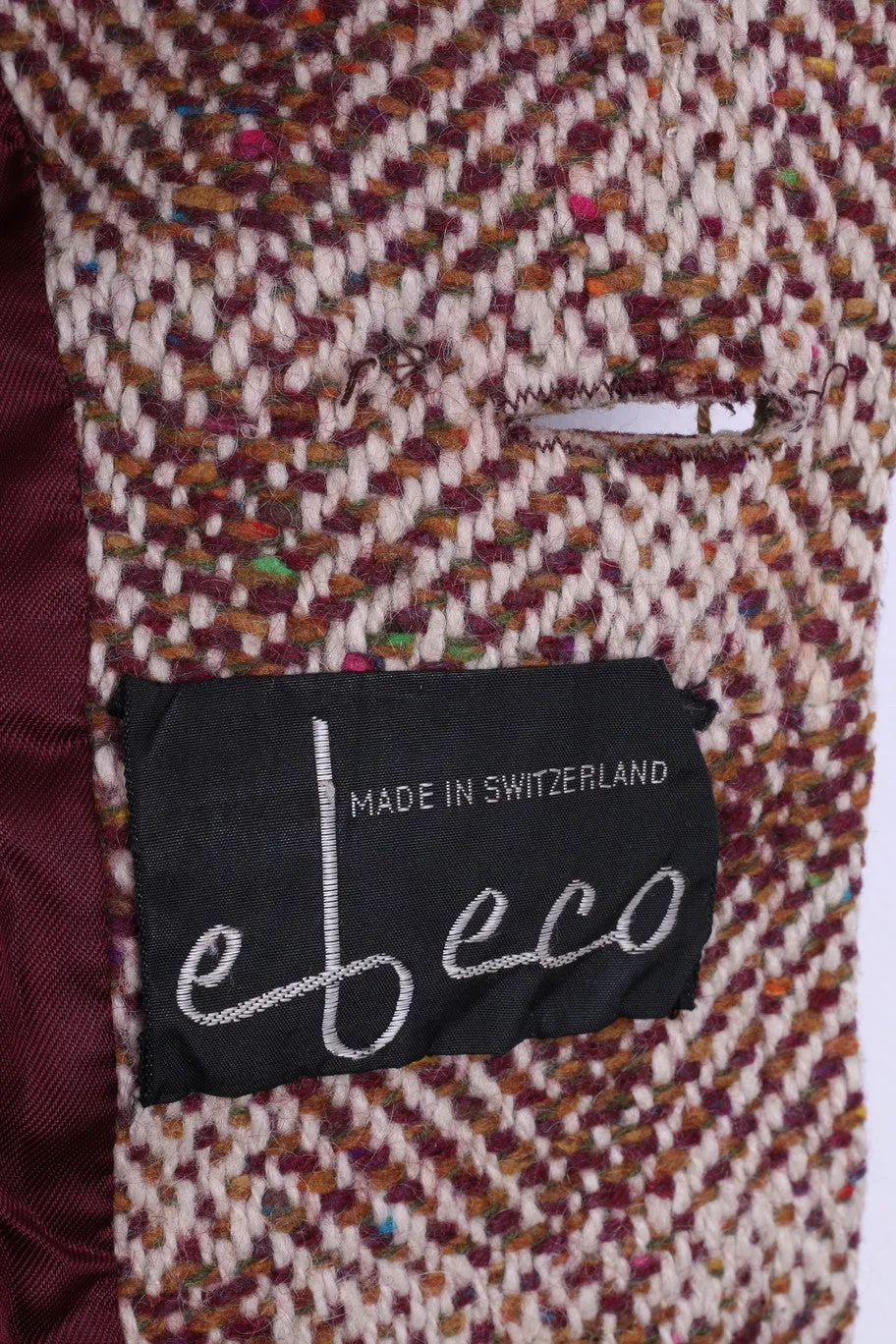 Ebeco Womens L Jacket Double Breasted Check Beige Switzerland