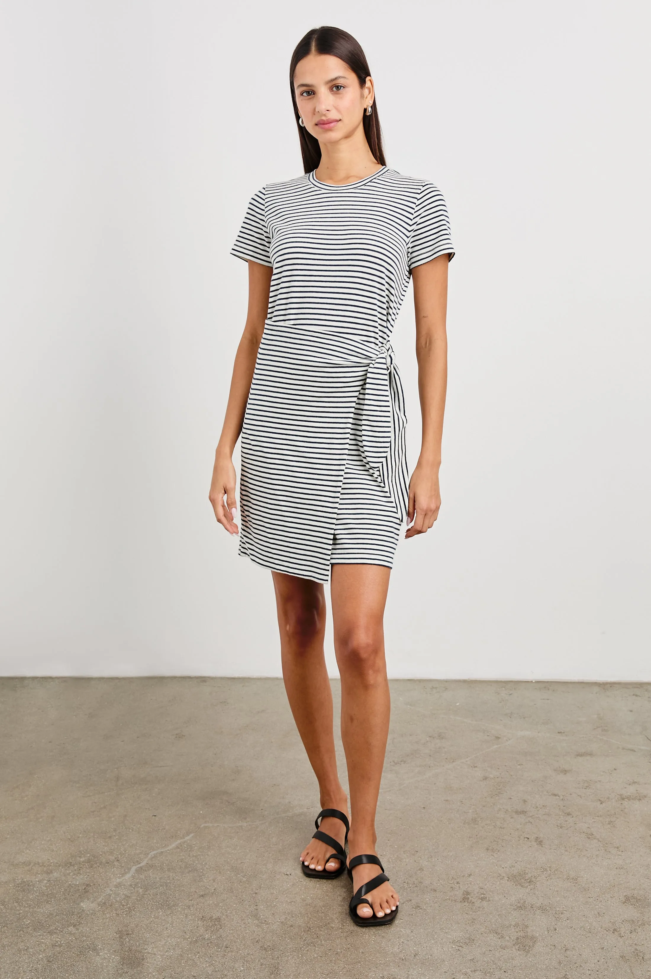 EDIE DRESS - IVORY NAVY MICRO STRIPE Rails