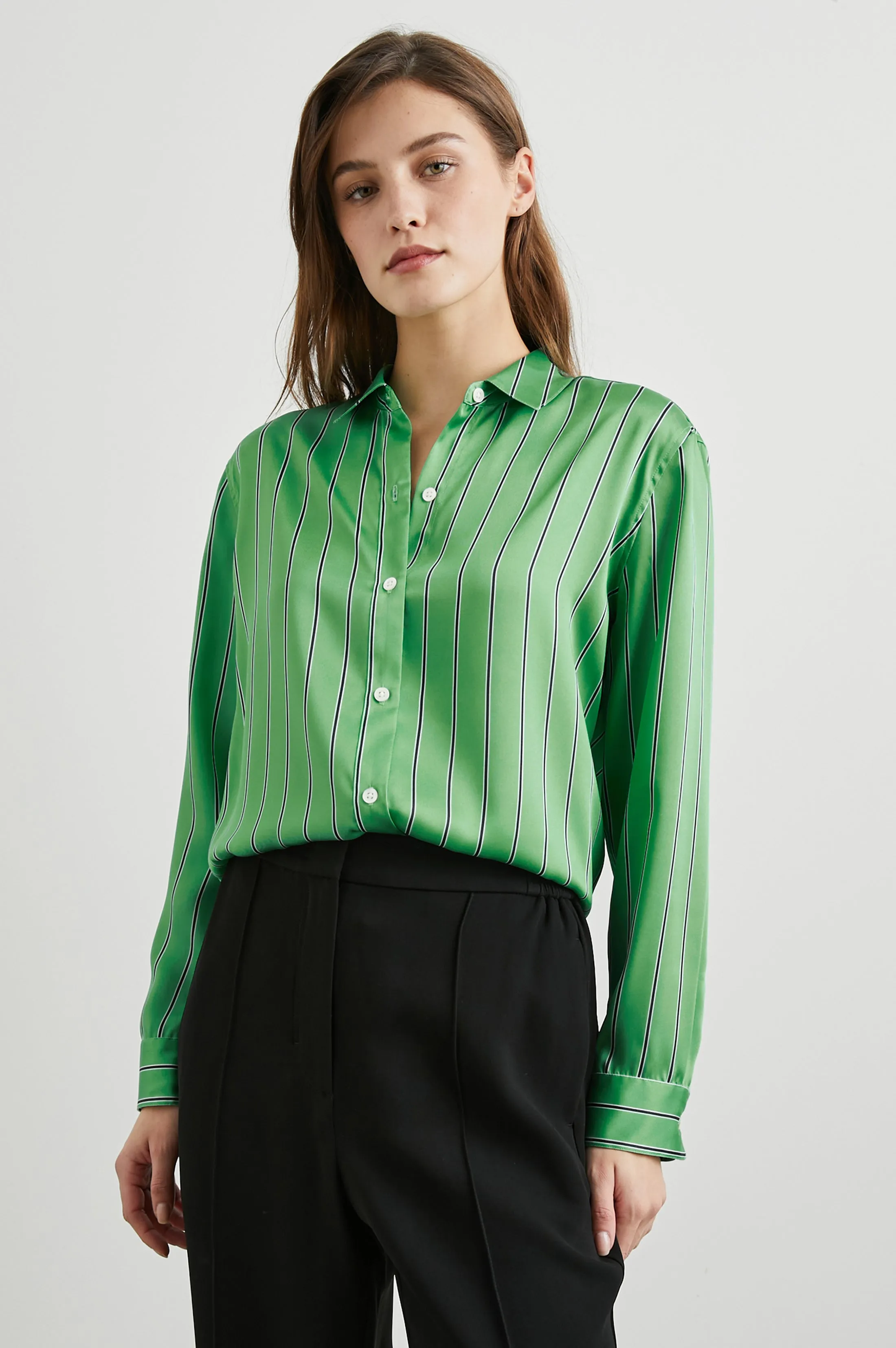 ELIAS SHIRT - BASIL STRIPE Rails