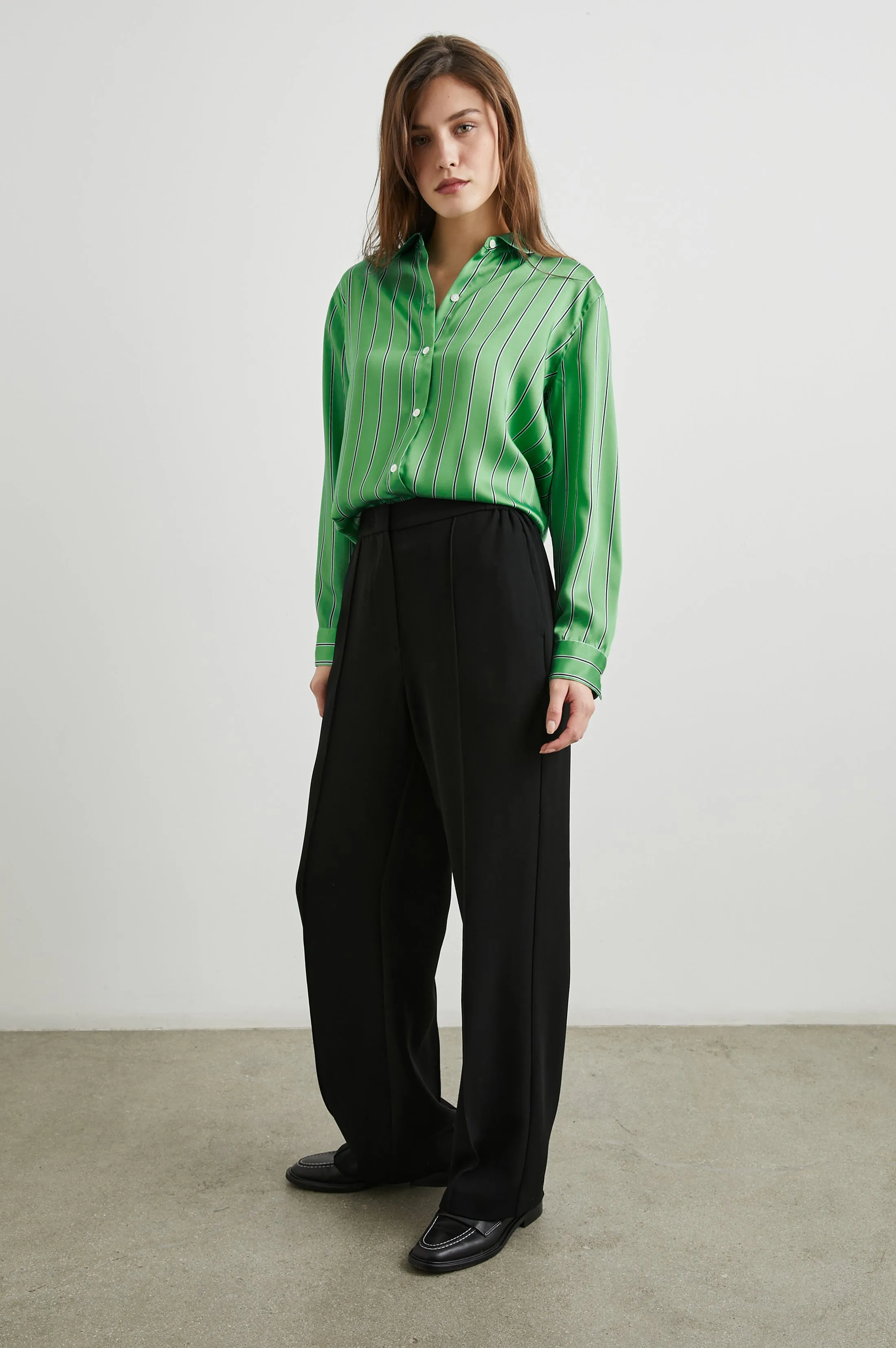 ELIAS SHIRT - BASIL STRIPE Rails