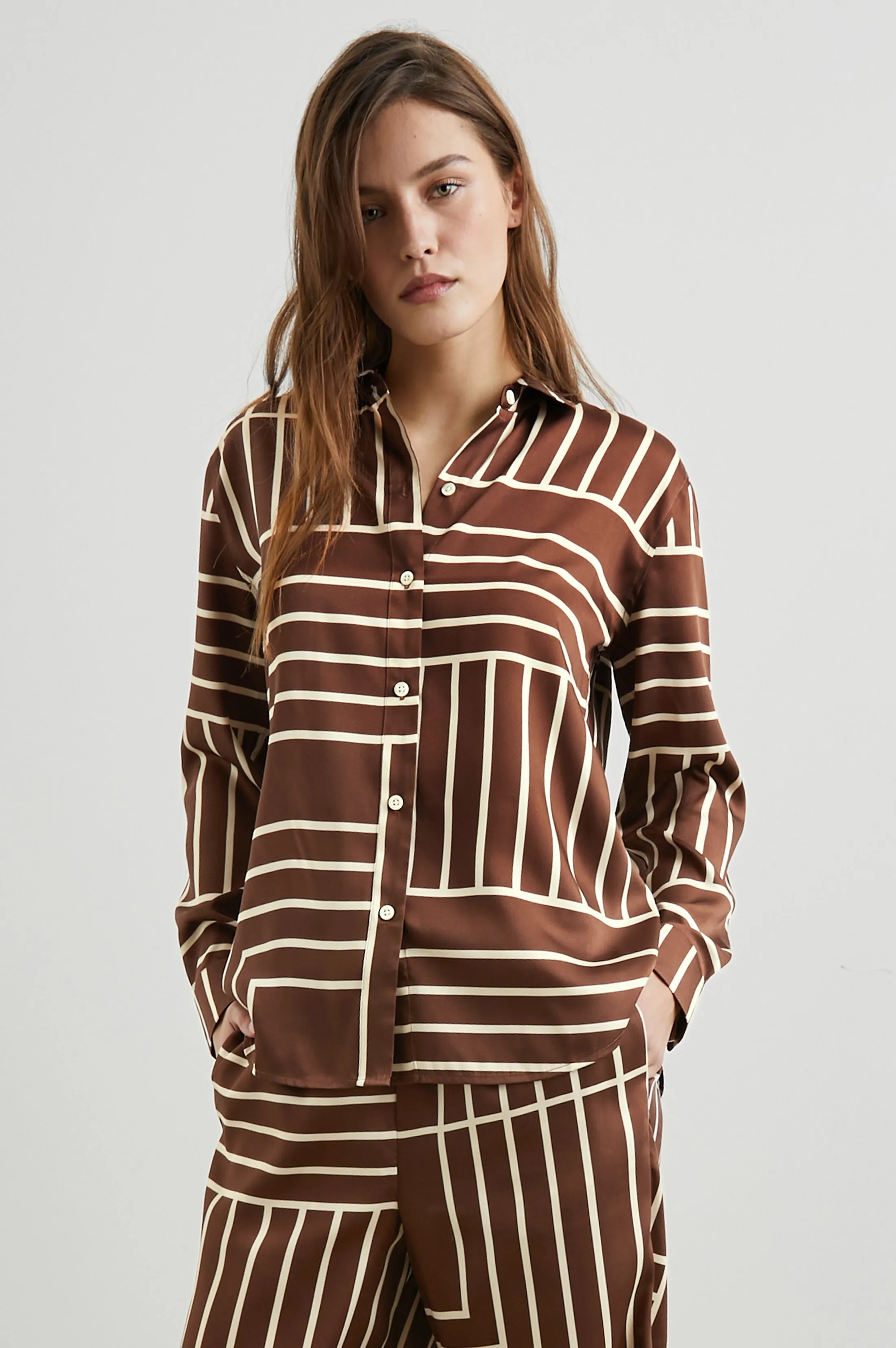 ELIAS SHIRT - BROWN LINE ART Rails