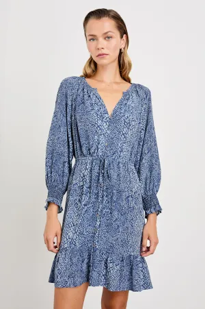 ELIZA DRESS - NAVY PYTHON Rails