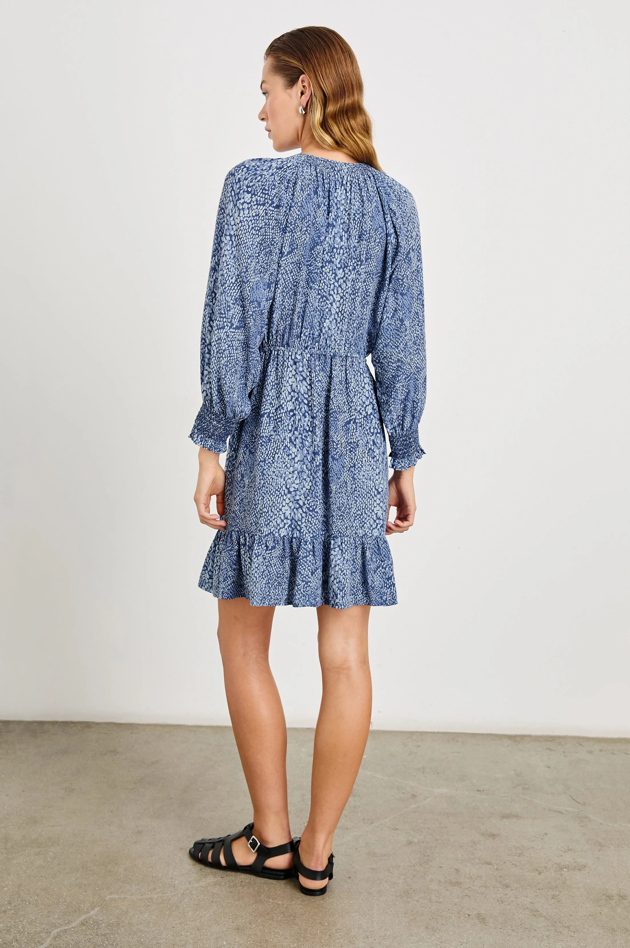 ELIZA DRESS - NAVY PYTHON Rails