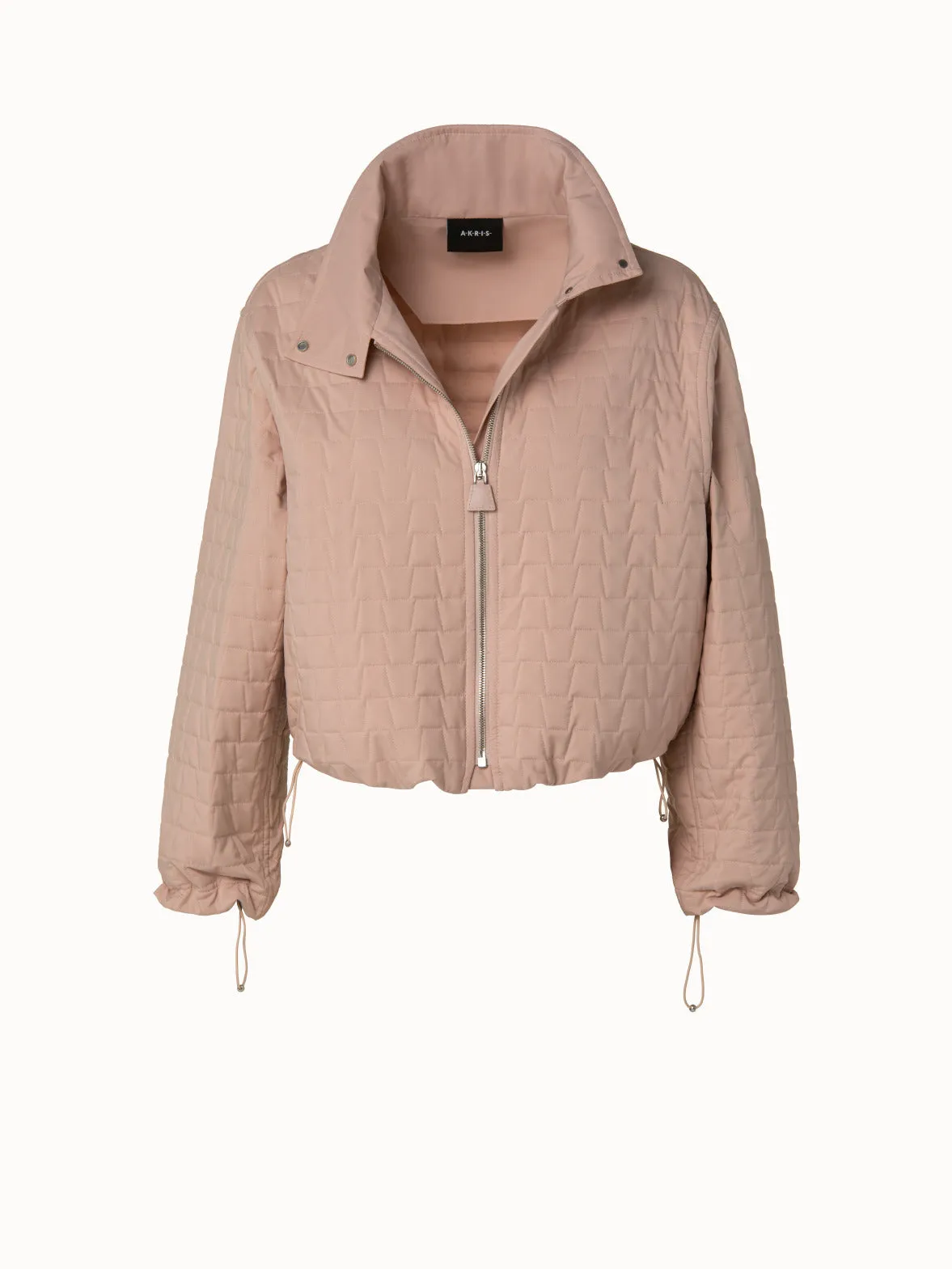 Elizah Silk Taffeta Trapezoid Quilted Jacket Akris