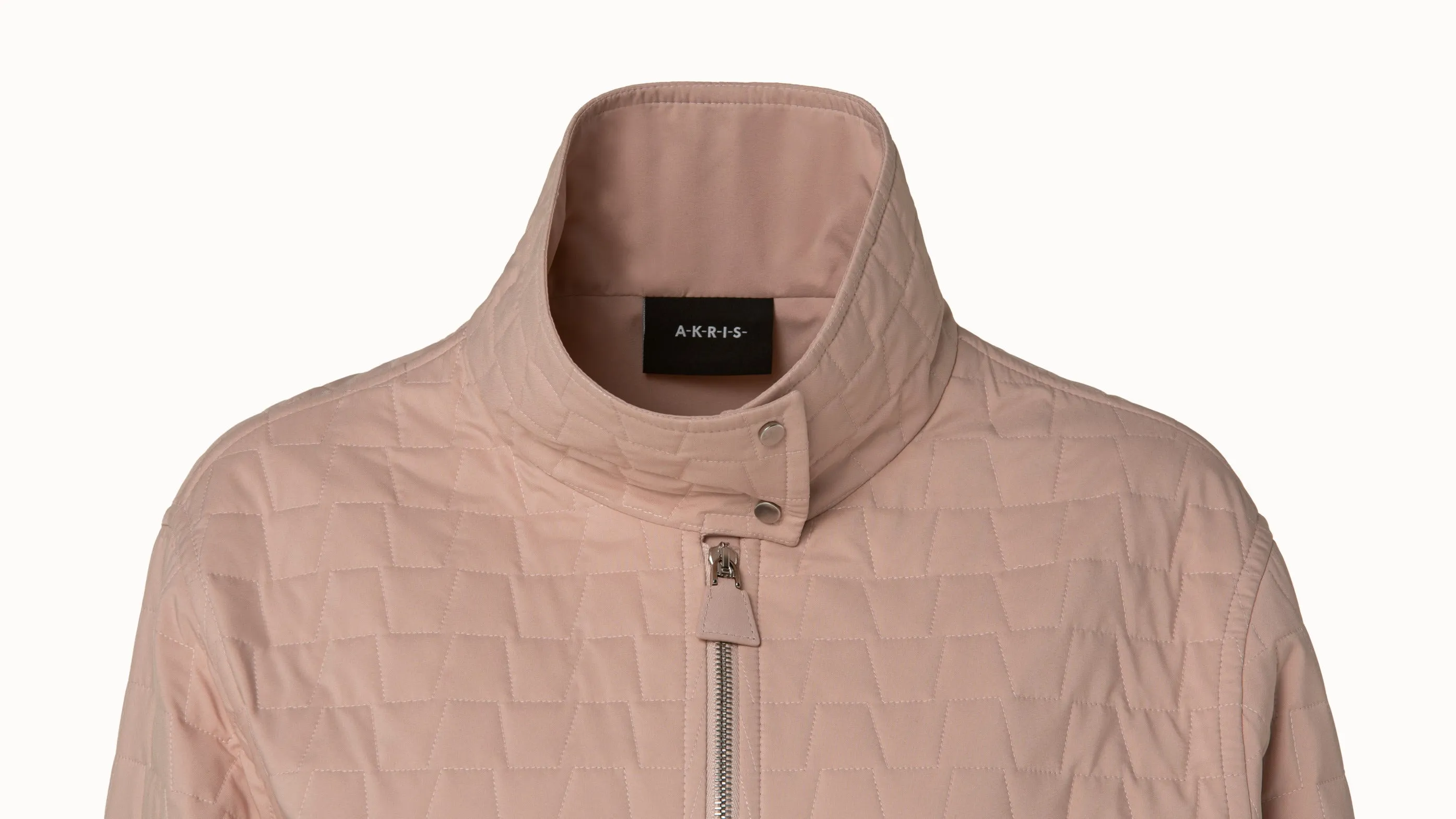 Elizah Silk Taffeta Trapezoid Quilted Jacket Akris