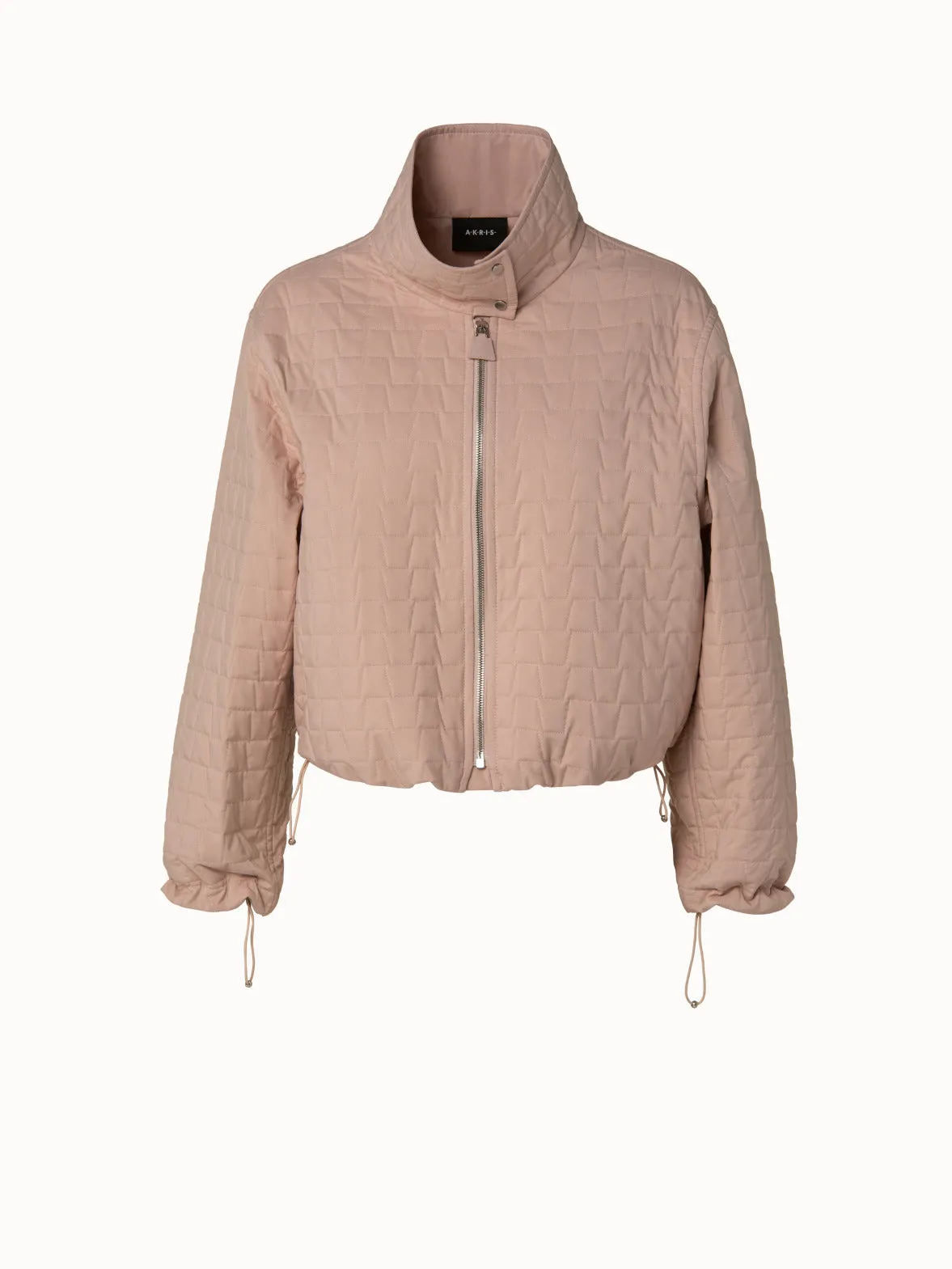 Elizah Silk Taffeta Trapezoid Quilted Jacket Akris