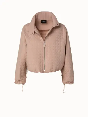 Elizah Silk Taffeta Trapezoid Quilted Jacket Akris