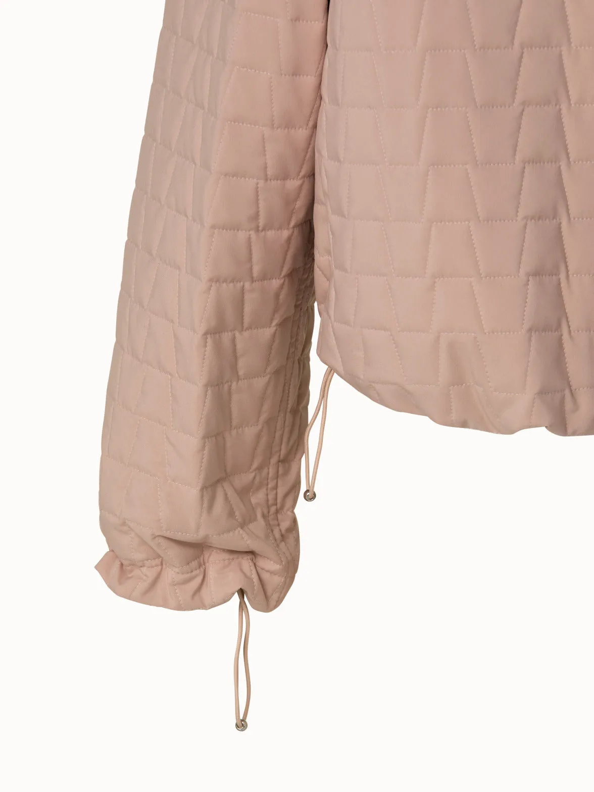 Elizah Silk Taffeta Trapezoid Quilted Jacket Akris