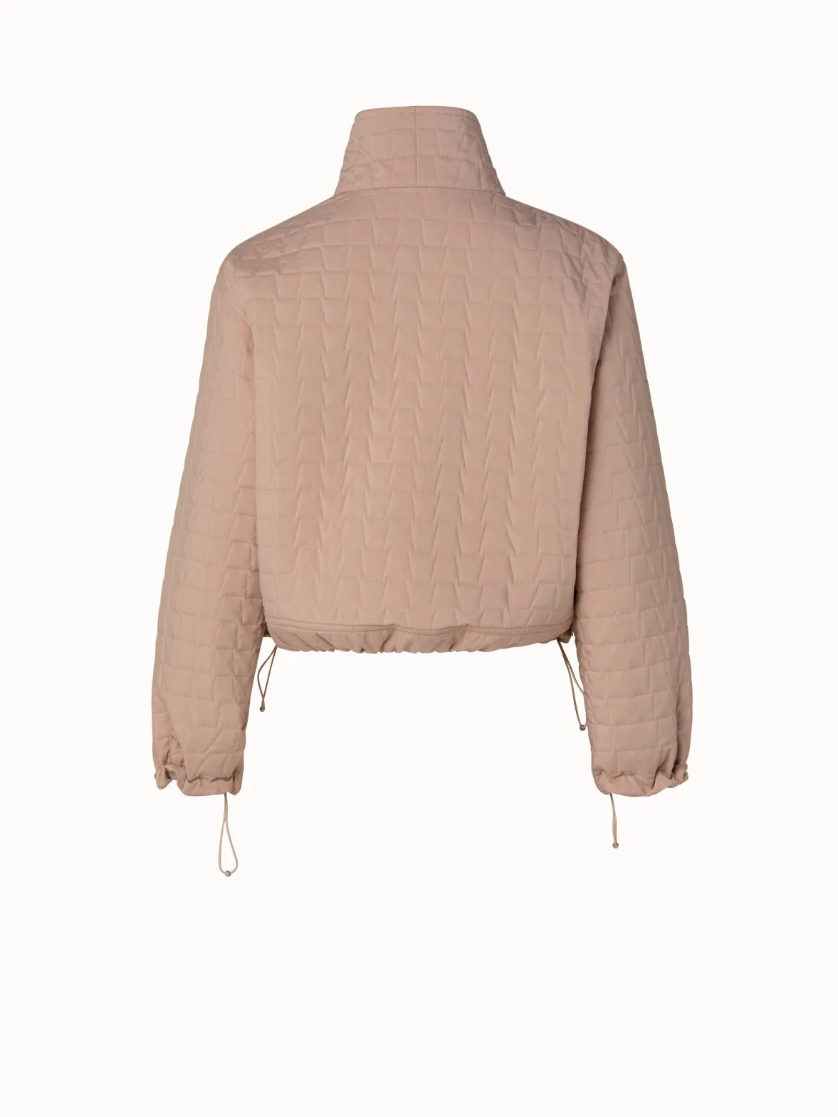 Elizah Silk Taffeta Trapezoid Quilted Jacket Akris