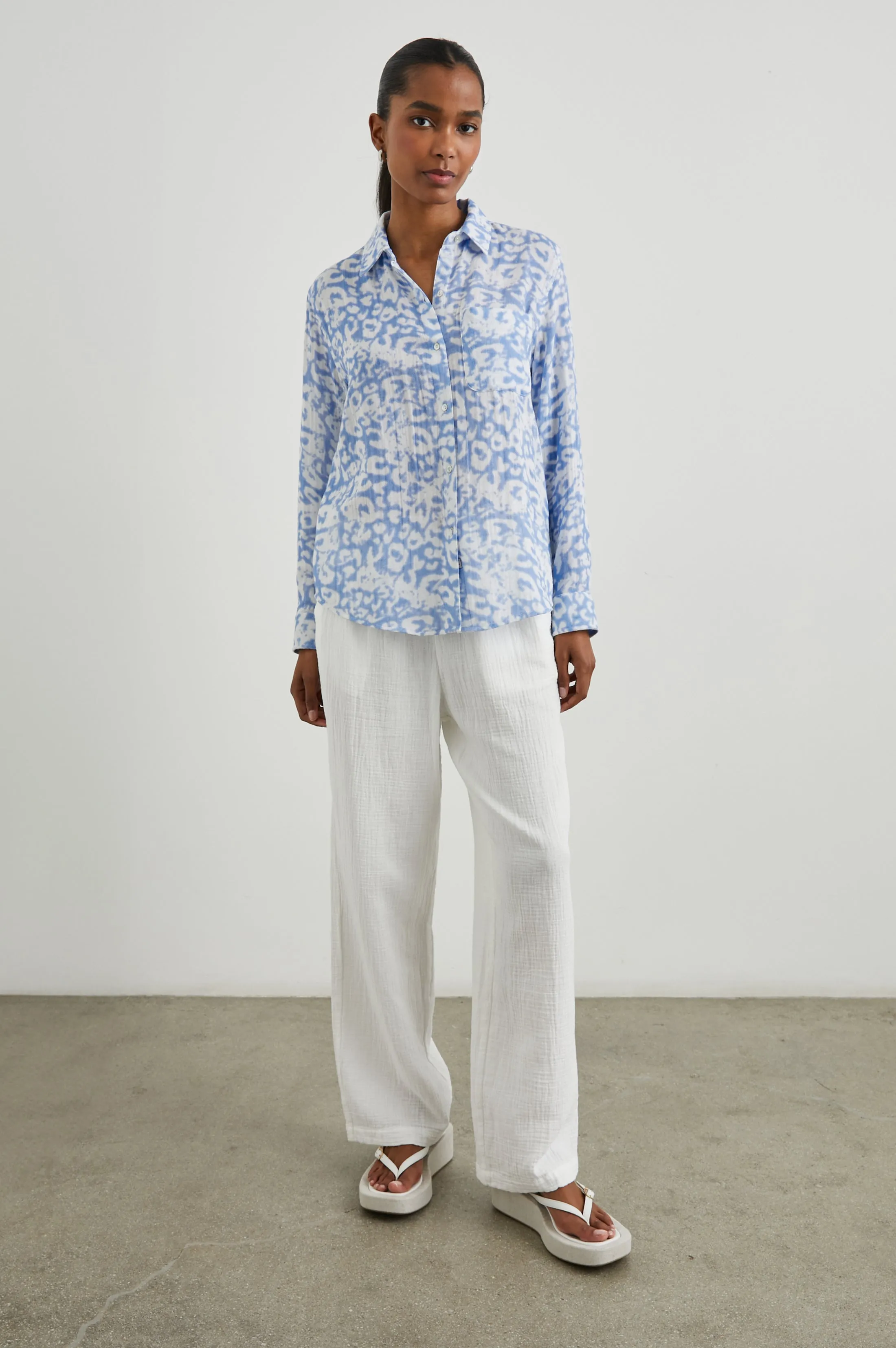 ELLIS SHIRT - BLUE DIFFUSED CHEETAH Rails