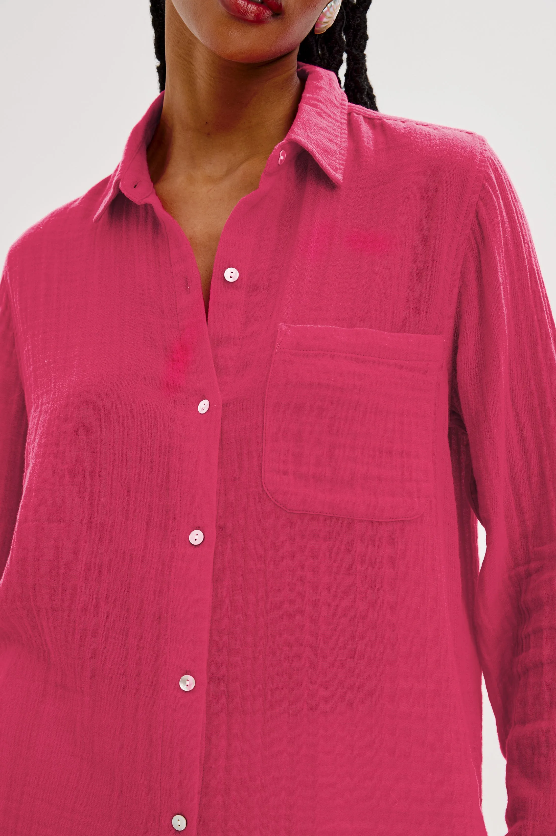 ELLIS SHIRT - RASPBERRY Rails