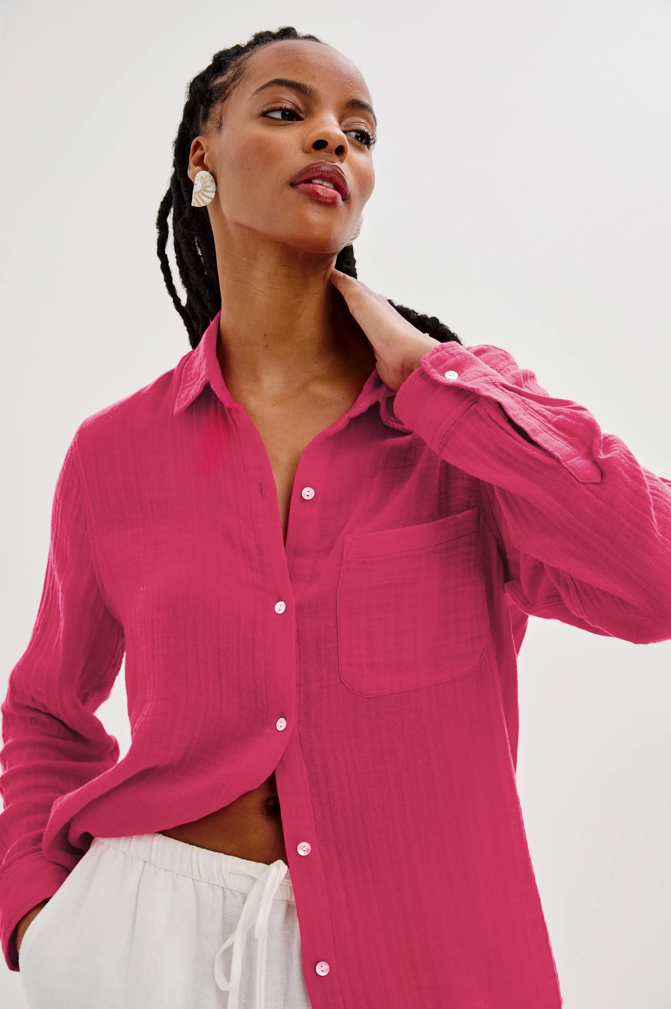 ELLIS SHIRT - RASPBERRY Rails
