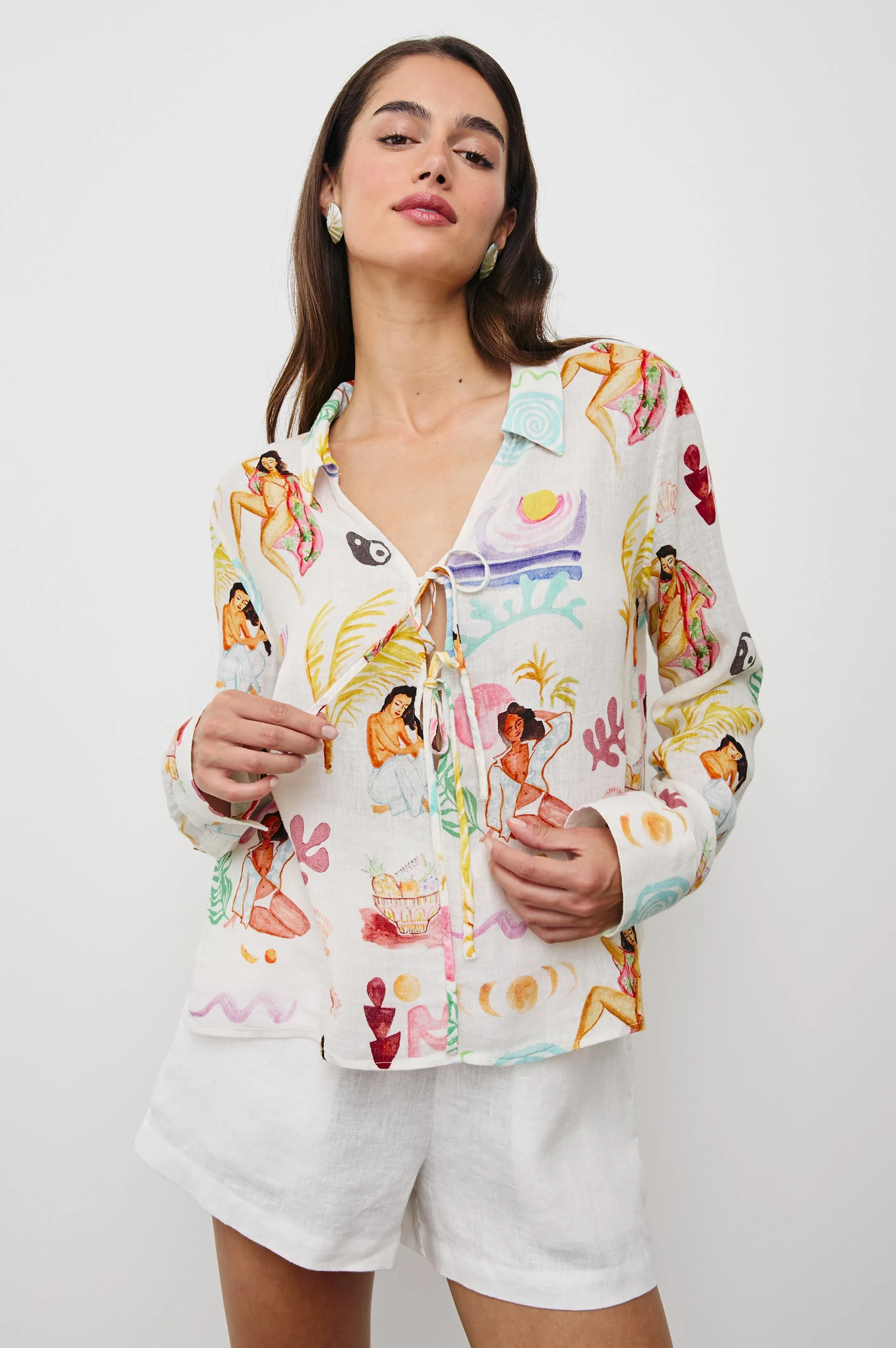 ELM SHIRT - IVORY BATHING LADIES Rails