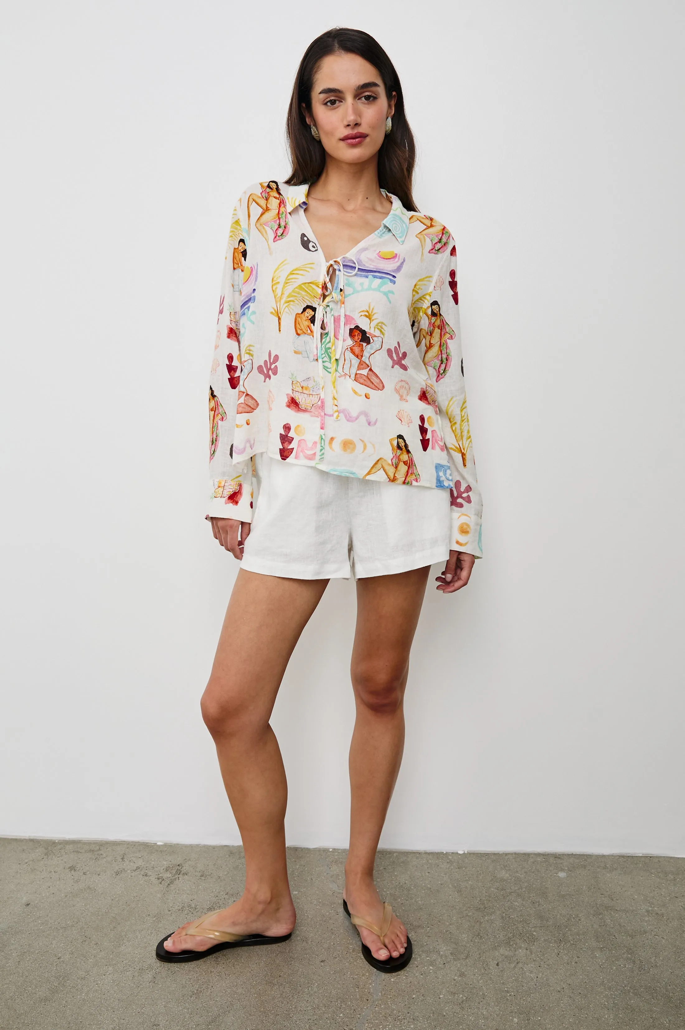 ELM SHIRT - IVORY BATHING LADIES Rails