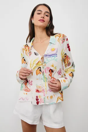 ELM SHIRT - IVORY BATHING LADIES Rails
