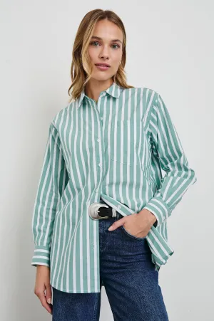 ELSA SHIRT - AGAVE WHITE STRIPE Rails