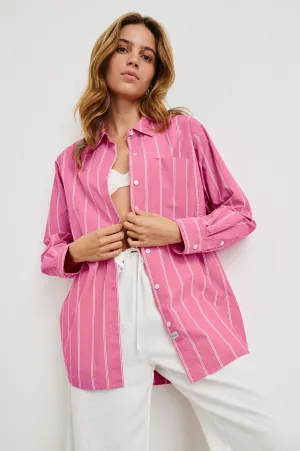 ELSA SHIRT - HIBISCUS WHITE STRIPE Rails