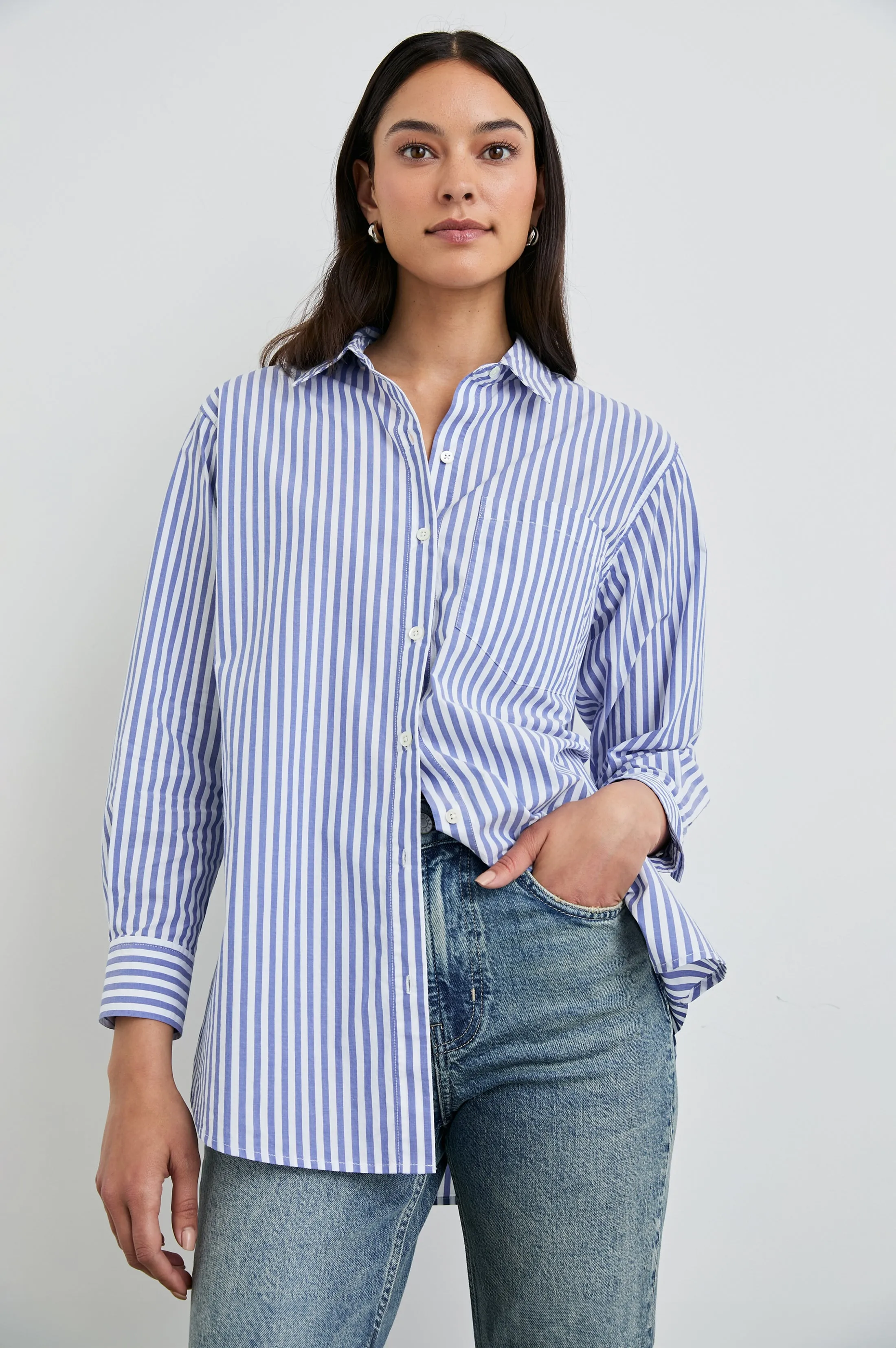 ELSA SHIRT - MARINER WHITE STRIPE Rails