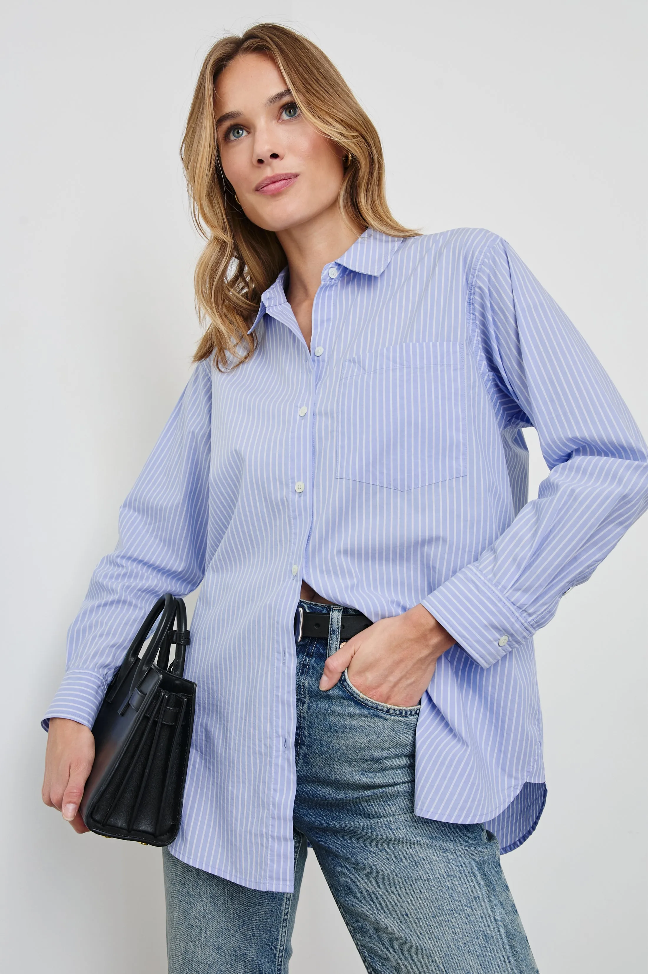 ELSA SHIRT - OXFORD WHITE STRIPE Rails