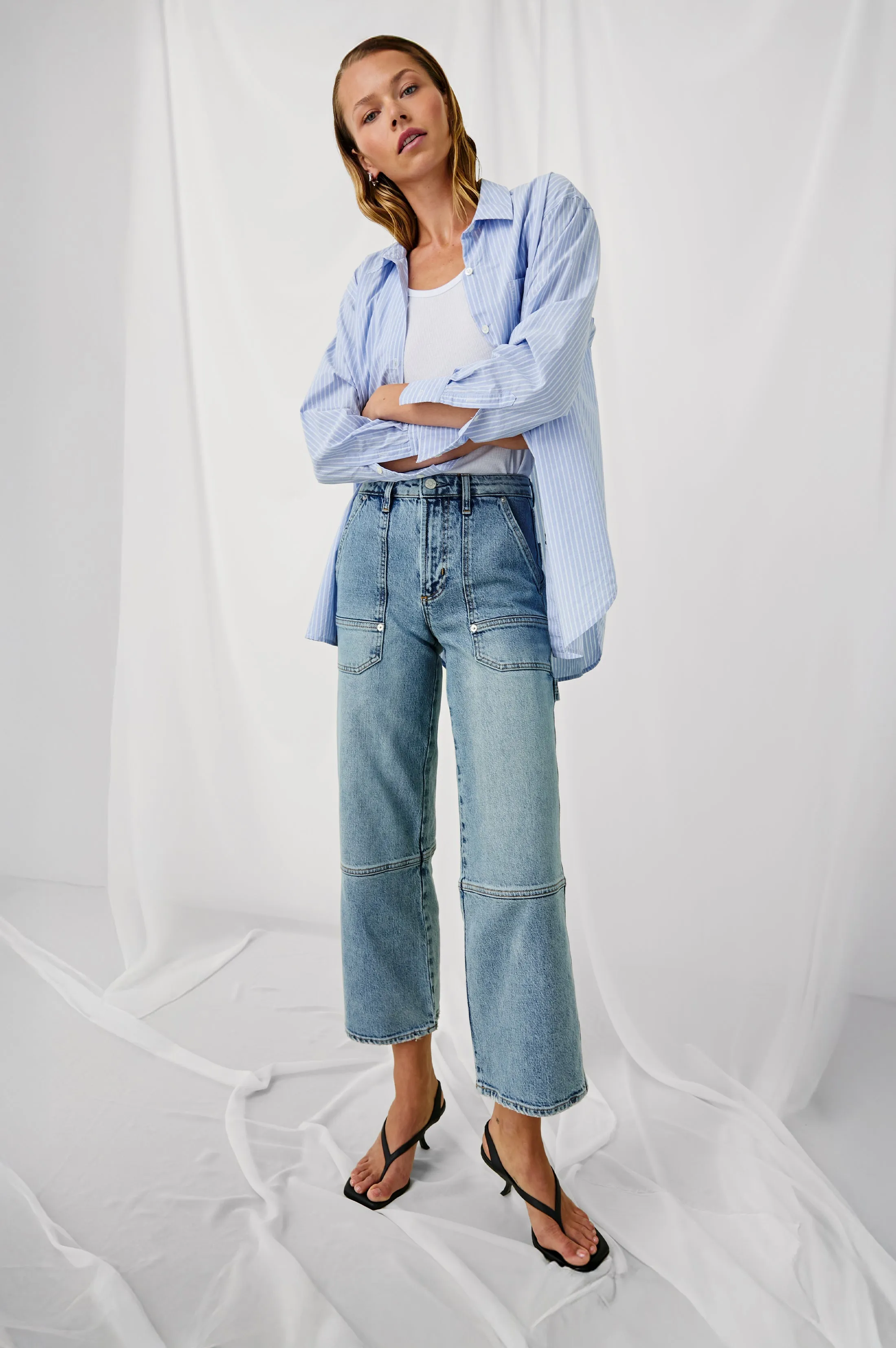 ELSA SHIRT - OXFORD WHITE STRIPE Rails