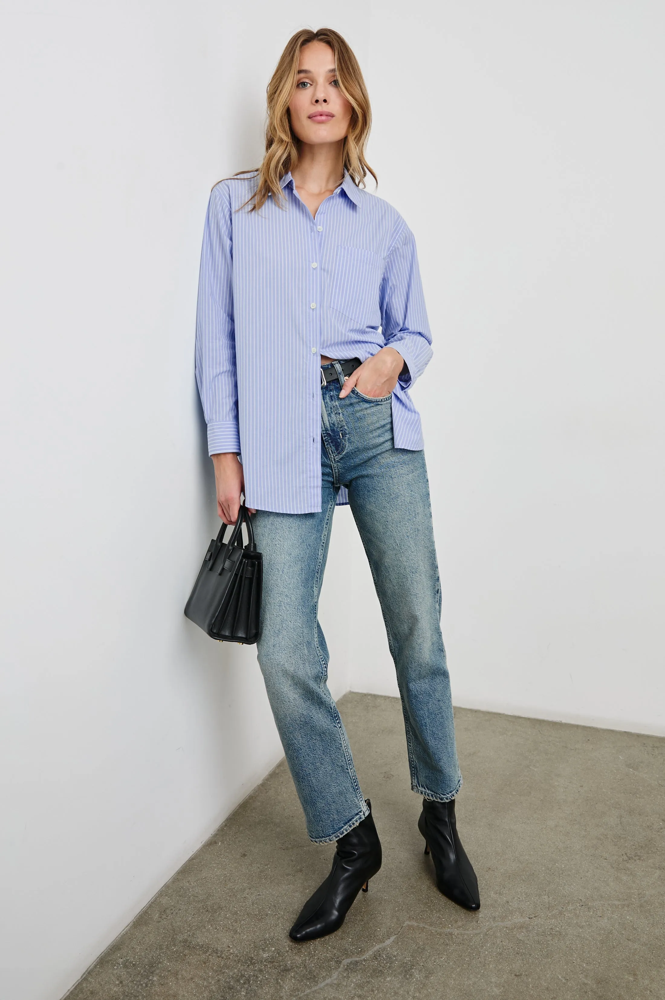 ELSA SHIRT - OXFORD WHITE STRIPE Rails