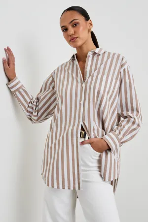 ELSA SHIRT - RUSSET WHITE STRIPE Rails
